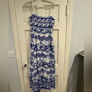 Beach Riot Blue and White Patterned Maxi Dress